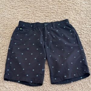 William Murray Mens Straight Fit Navy Dark Blue Dot Golf Shorts, sz 30